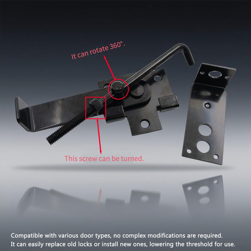 Jamb Latch Fits Barn Door Frames, 1 Pcs Zinc Barn Door Jamb Latch with Hook, Cam Latch Sliding Door, Barn Door Lock Flip Latch Hardware