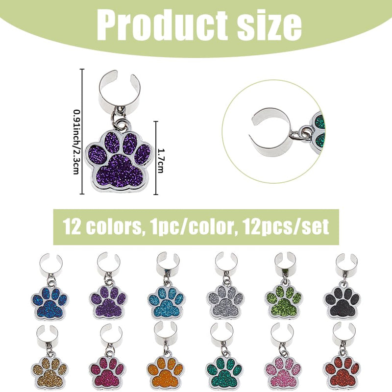 SUPERFINDINGS 12Pcs Dog Paw Stethoscope Charm Cute Personalized Adjustable Stethoscope Charms Accessories Alloy Enamel Stethoscope Pendant Decorations for Nurse Doctor Medical Workers