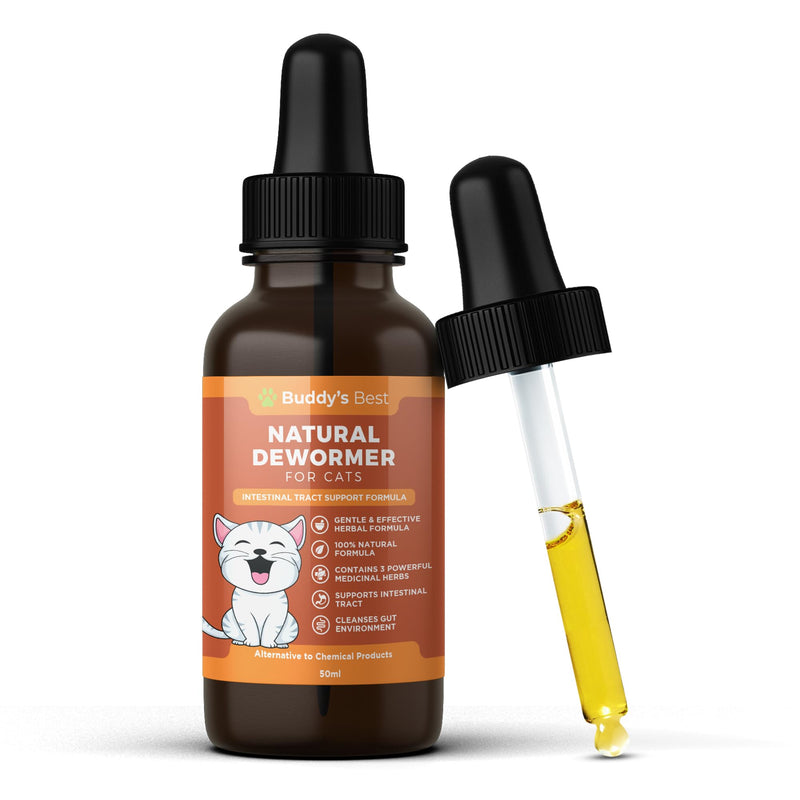 Natural Dewormer for Cats | Herbal Blend with 3 Powerful Medicinal Herbs | 100% Natural | Supports Gut & Intestinal Health | Gentle Yet Effective - PawsPlanet Australia
