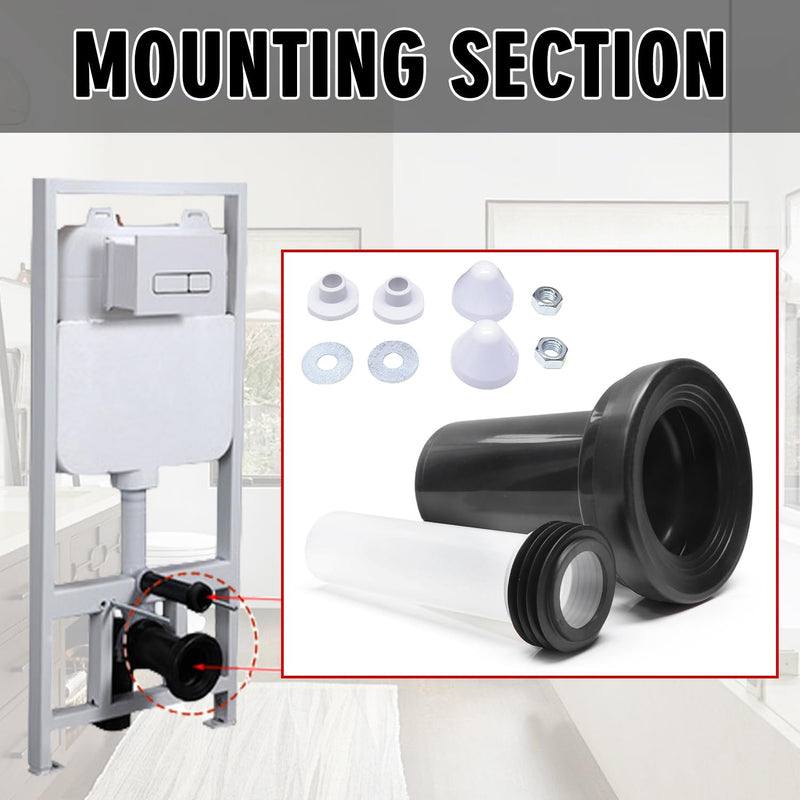 Wall Hung Toilet Gasket and Connector Set Compatible with Geberit 152.404.46.1/240.752.11.1-Includes Drain Pipe,Flush Pipe,Nuts,Washers,Installation Kit Bowl Replacement