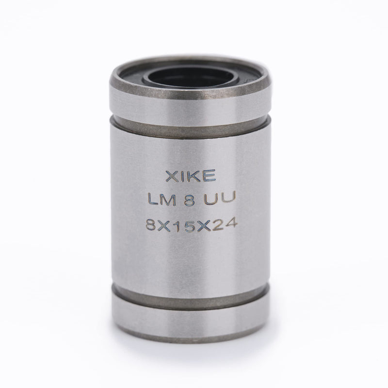 XIKE 4 Pcs LM8UU Sealed Linear Ball Bearings 8x15x24mm, Fits DIY/3D Printer/Workbench/CNC, M3 Rod Shaft Guide Linear Motion System and SCS3UU Block Slide Bushing. LM8UU 8x15x24mm