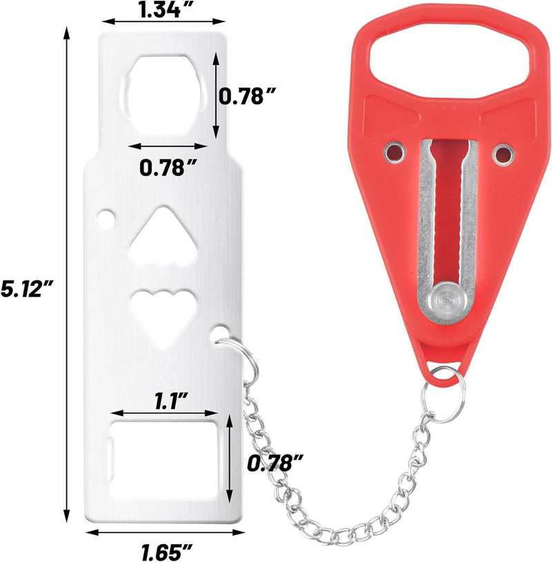 Portable Door Lock Extra Lock for Additional Privacy and Safety in Home,Hotel and Apartment,Prevent Unauthorized Entry,Protect Family Security in Traveling,Home,Bedroom,Hotel,Apartment,AirBNB-4 Pack Orange