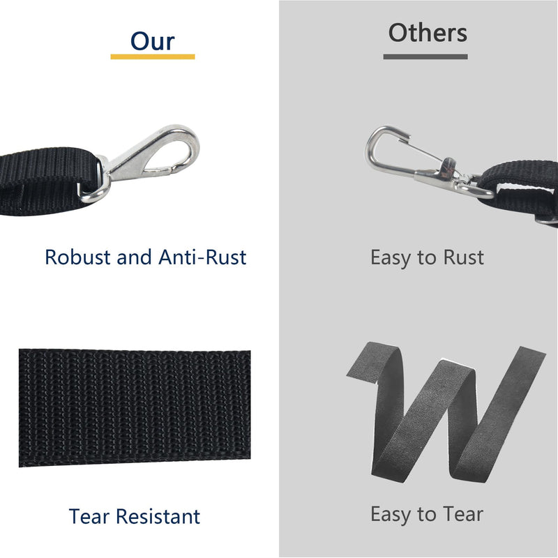ORLANG Bimini Top Straps with Heavy Duty Stainless Steel Double Snap Hook,Bimini Straps for Boats Adjustable 33.5"- 60",Marine Awning Webbing Straps,Boat Canopy Nylon Straps 4 Pack
