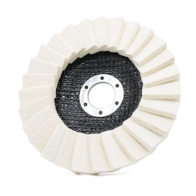 5" Buffing Polishing Wheels Felt Flap Disc and Polishing Compounds Set for Metals Stainless Steel Aluminum Fiberglass Plastic 5 Inch 6.0