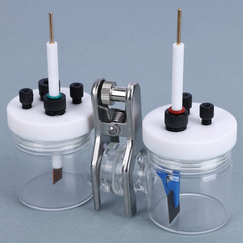 stonylab Electrode Holder Terminal, PTFE Rod for Electrode Holder PTFE Body with Plastic Protective Sleeve Electrode Holder Clamp Terminal Electrochemical Accessories