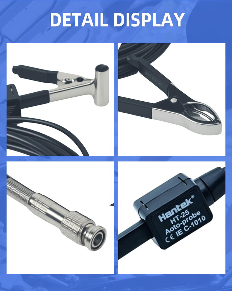 Hantek Auto Ignition Probe - HT25 for Oscilloscope Automotive Acdessory Inductive Capacitance Sensor 2.5M Length 10000:1 Decay, Work with Oscilloscope 3 Ends