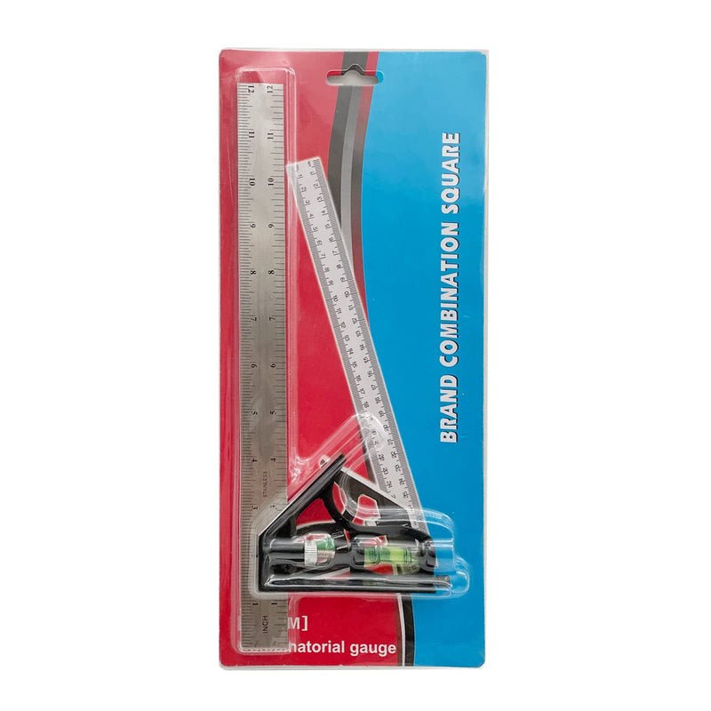 12" Combination Square, 45-90 Degree Marking, Carpentry Woodworking Measure Tools, Combination Square Set, Metal Ruler Framing Square T Ruler Framing Square, Metal Square