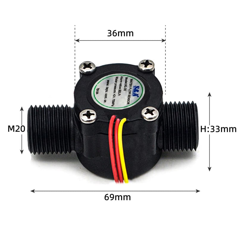 HL-30 G3/4"-3/4" Thread Water Flow Sensor Switch Hall Flow Switch for Booster Pump Water Chiller Water Pump