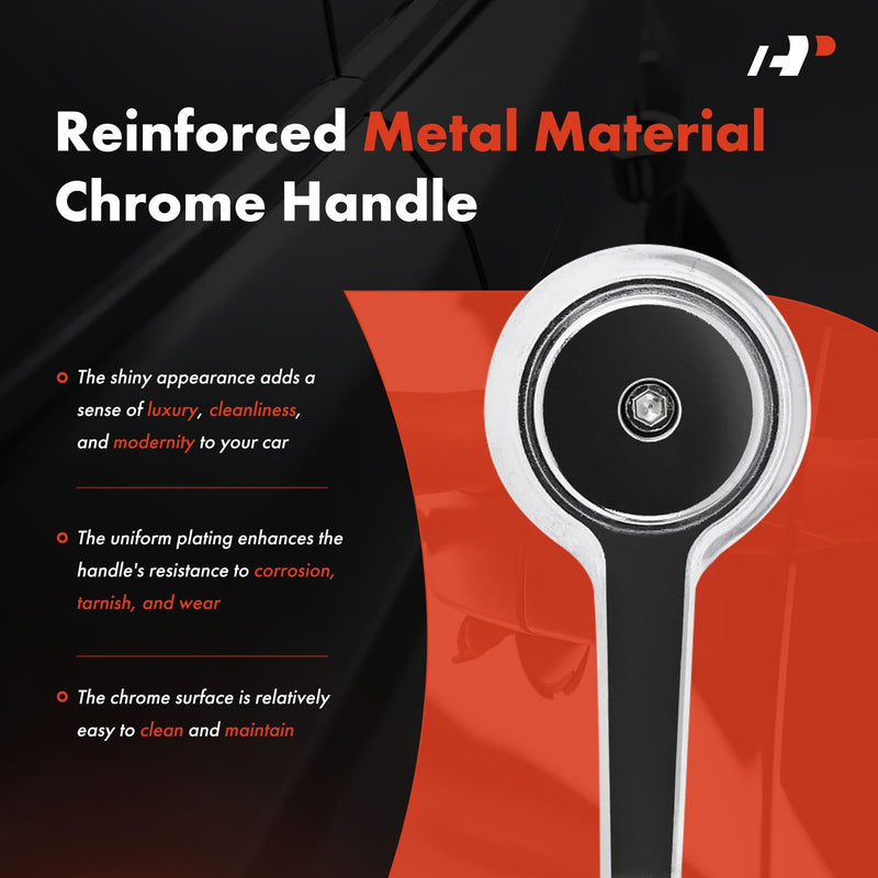 A-Premium Driver or Passenger Side Window Crank Handle Compatible with Jeep Wrangler 1987-1991, Cherokee 1974-1983, Grand Wagoneer 1984-1991, J10 1974-1988, J20 1974-1988, Wagoneer 1974-1983, Chrome