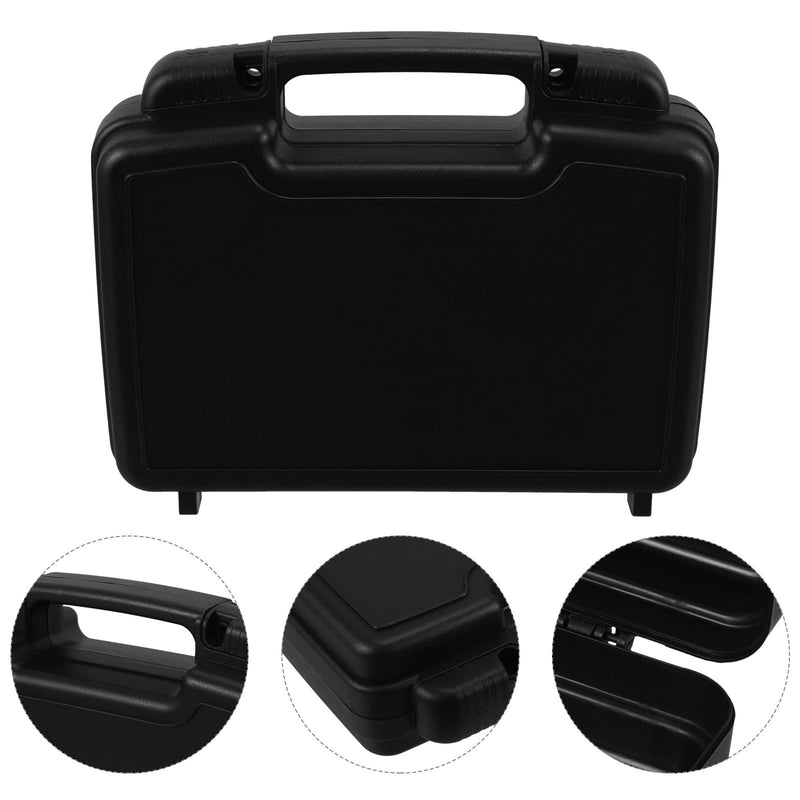 ARTIBETTER Portable Toolbox Storage Case Black Pp Plastic Tool Box with Reinforced Corners and Locking Mechanism Compact Carrying Case for Travel and Outdoor Use