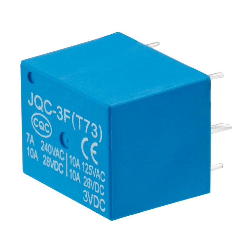 10pcs PCB Power Relay JQC-3F(T73), DC 3V Coil, 7A 240VAC, SPDT, 5 Pins (10) 10