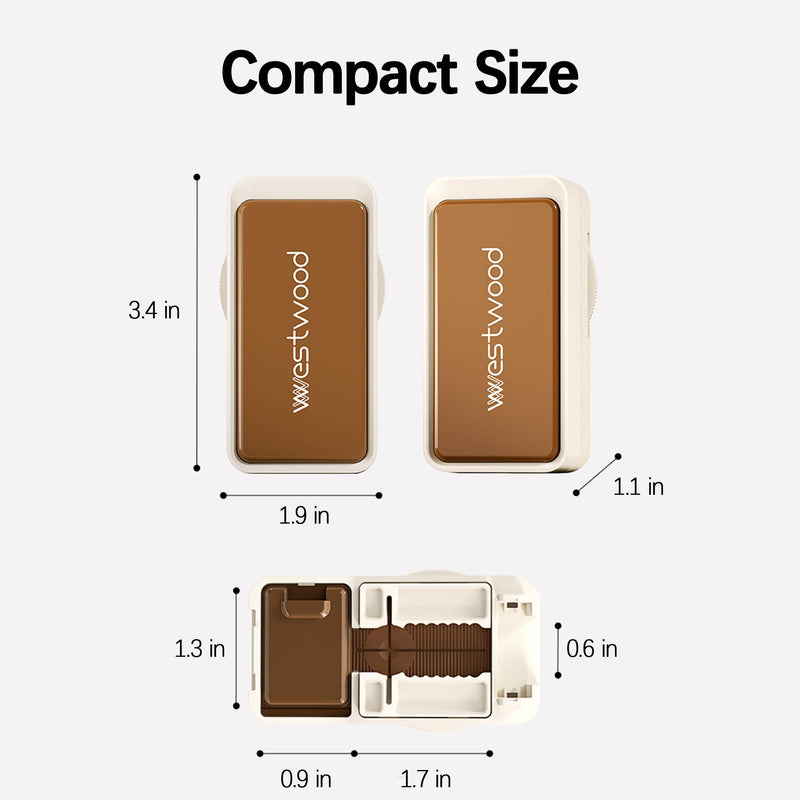 Pill Cutter Splitter for Small and Tiny Pills, 1/2 1/4 Pill Cutter for Small or Large Pills, Pill Splitter for Multiple Pills at a Time with Centering Device and Stainless Steel Blade (Brown) Brown