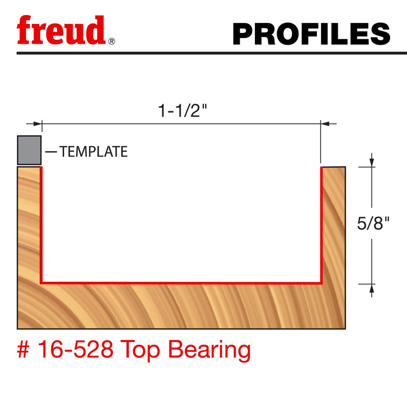 Freud 16-528: 1-1/2" (dia.) Mortising Bit with 1/2" shank, 2-1/2" overall length