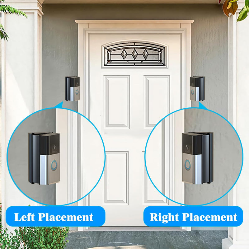 Adjustable (30 to 55 Degree) Video Doorbell Angle Mount, Compatible with Video Doorbell 1/2/3/4/(2020 Release)/Battery Doorbell/Plus, Widen Viewing Range Doorbell Corner Door Mount Wedge Kit (Black)