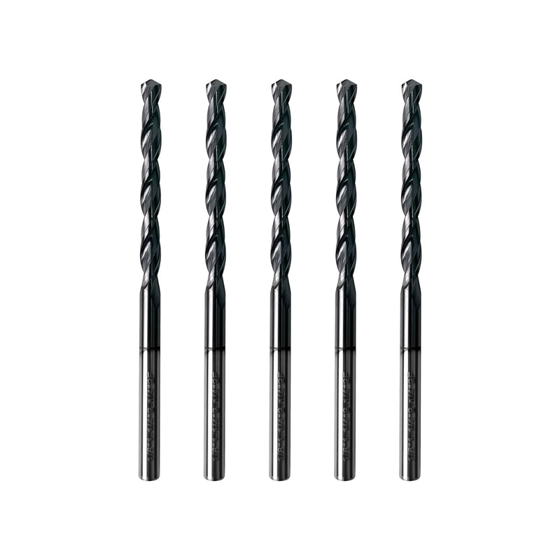 5Pcs 1/8" Solid Carbide Drill Bit, Drill Bits with TiAlN Coated and 2 Flute, Tungsten Carbide Drill Bits Straight Shank Drilling Tool for Stainless Steel Alloy Steel, 118° Point Angle 1/8in 5