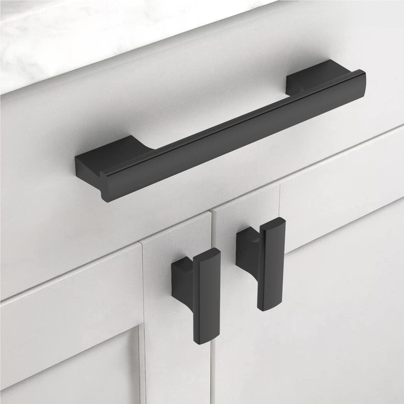 Asidrama 10 Pack Matte Black Kitchen Cabinet Knobs Drawer Cabinet Hardware Zinc Knobs for Dresser Drawers Single Hole Knob