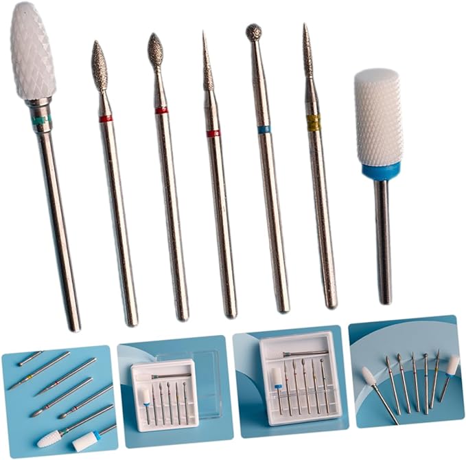 Beatifufu 7pcs Nail Polish Kit Nail Drill Bit Cuticle Remover Bit for Nail Polish Cuticle Drill Bit Cuticle Removal Nail Drill Bit Cuticle Cleaner - NewNest Australia