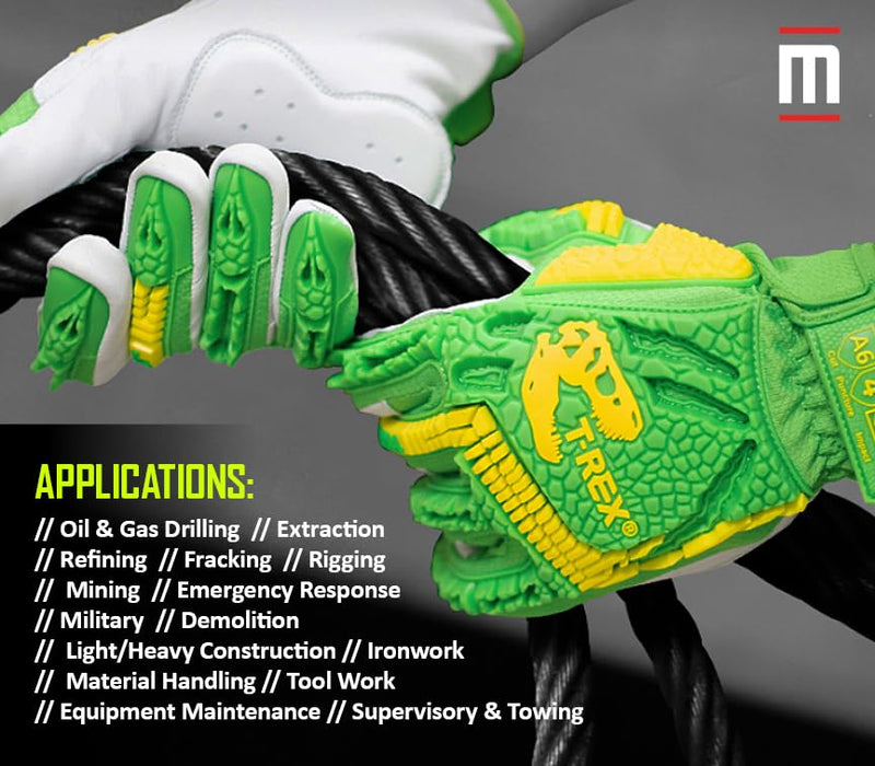 MAGID T-REX Windstorm Series ANSI A6 Goatskin Palm Impact Gloves, 1 Pair, 9/Large, TRX743 9/L