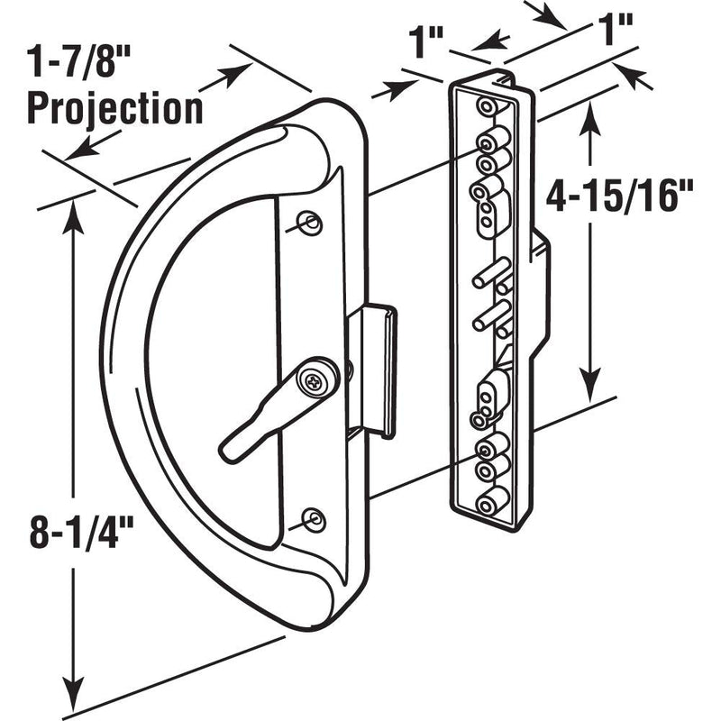 Prime-Line C 1238 Sliding Door Cam Latch, Reverse Hook, 4-15/16 In., Black (Single Pack)