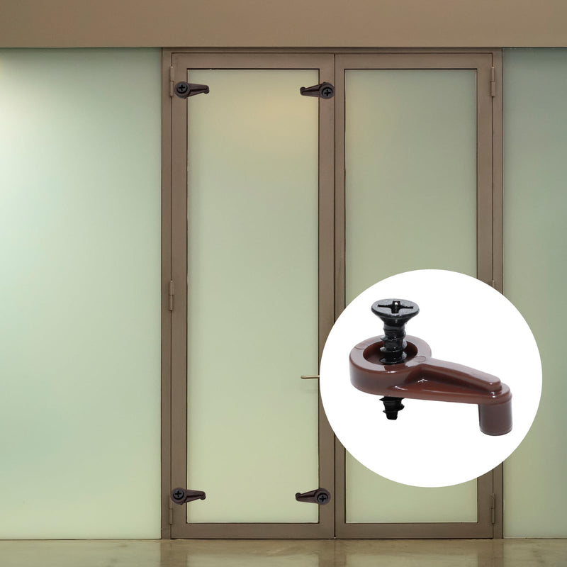 50 Pack Brown Glass Retainer Clips，Versatile Clips for Windows, Mirrors, Cabinet Doors, and More， Securely Hold Screens and Glass Panels（Includes Black Screws）