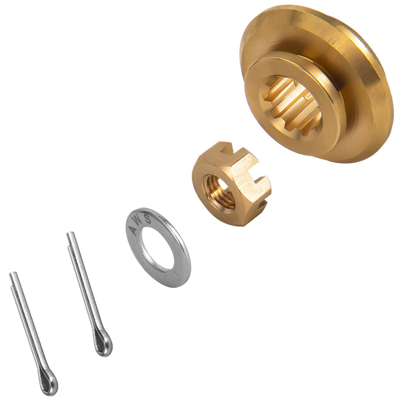 Propeller Installation Hardware Kits fit Tohatsu & Nissan 20-30HP Outboard Propeller 10 Spline, Thrust Washer/Washer/Nut/Cotter Pin Included