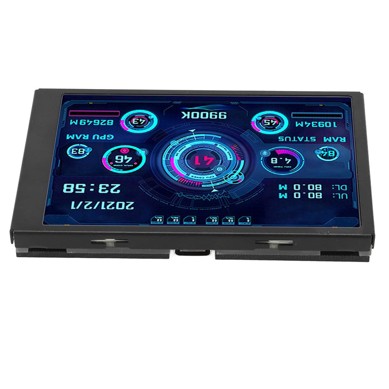 ZASCHMOY Computer Temperature Monitor, Small Screen, Display for aida64 PC, CPU Data Monitor, Easy to Use for Computer Enthusiasts, 3.5 USB (Black) Black