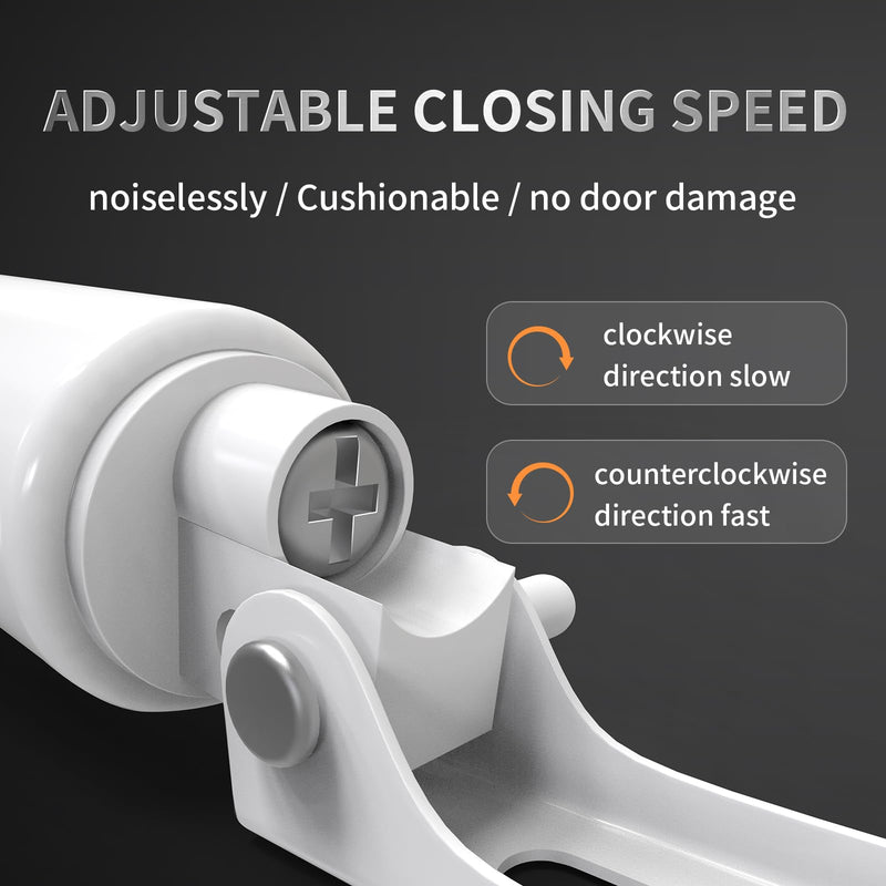 Storm Door Closer&Screen Door Closer Kit, Equipped with Touch&Hold Function, Supports Adjustable Speed and Quiet Smooth Closing Action-for (Medium&Lightweight Storm Doors，Screen Doors Button Style Design