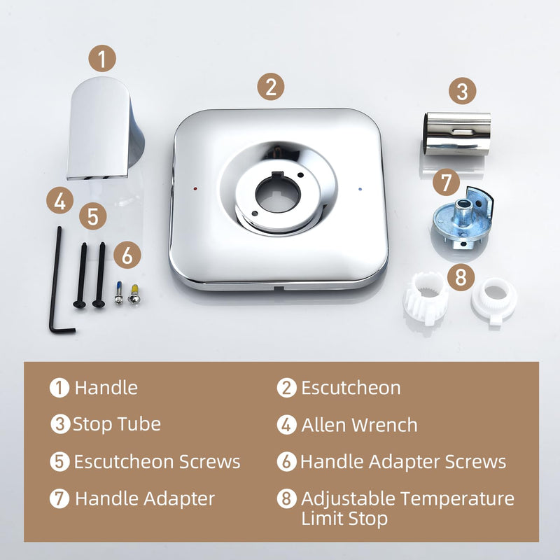 Replacement for Moen T2471 Genta LX Posi-Temp Valve Shower Trim Kit, Shower Lever Handle, Chrome