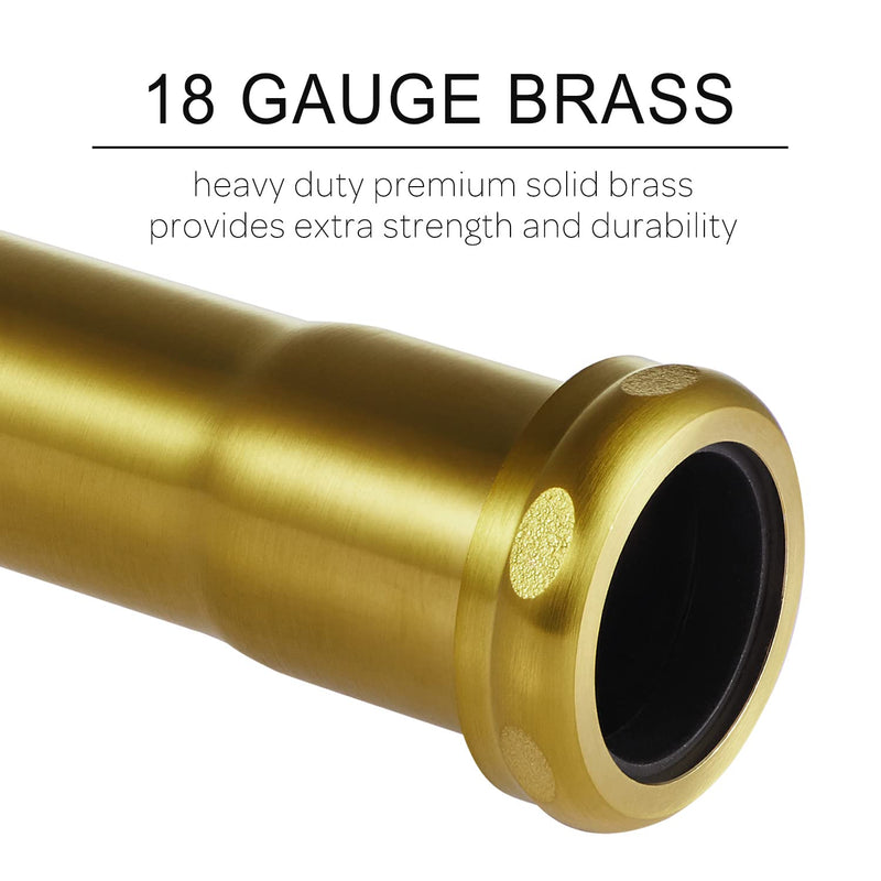 18 Gauge Brass Slip Joint Extension Tube 1-1/4” OD x 8” with Nut and Rubber Washer, P Trap Extension Tube, Sink Drain Tailpiece Tube Extension Heavy Duty, Brushed Brass Gold