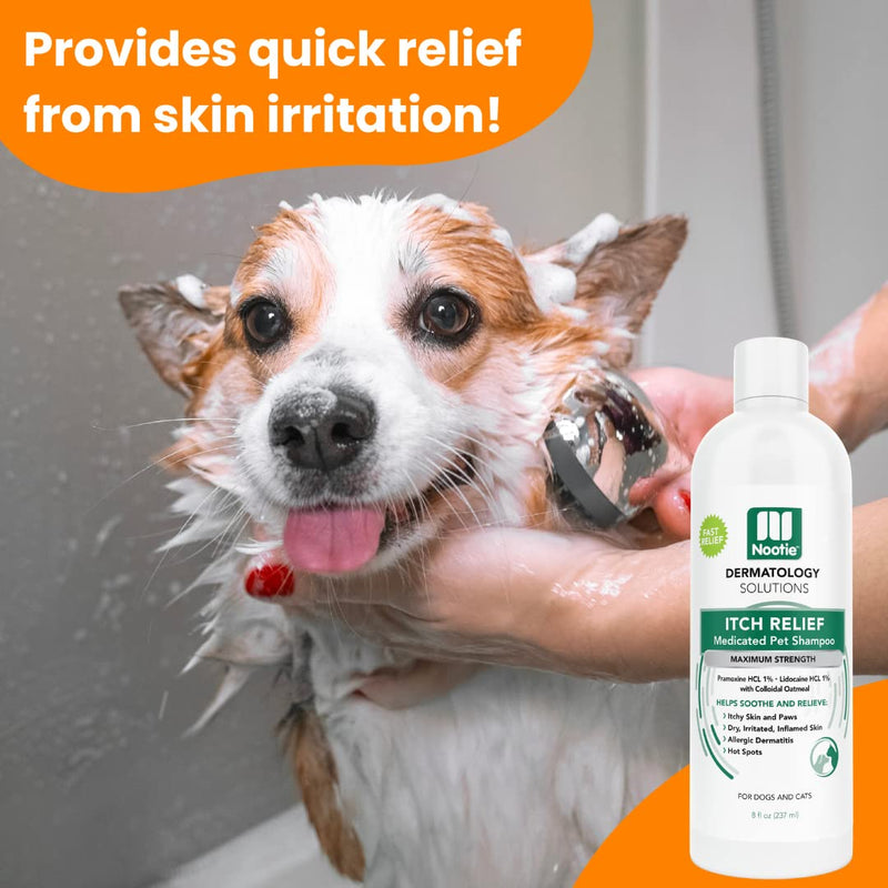 Nootie Itch Relief Shampoo for Dogs and Cats, Relieves Itchy Skin Medicated Pet Shampoo, Sold in over 10,000 Vet Clinics and Pet Stores Worldwide, 8 oz - PawsPlanet Australia