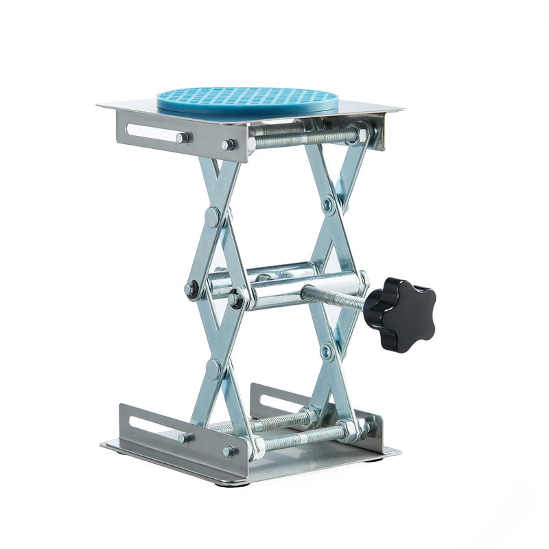 Non-Slip 4 x 4 Inch Lab Scissor Jack Stand Laboratory Adjustable Mini Scissor Jack Lift Stand Stainless Steel Platform 4" x 4"
