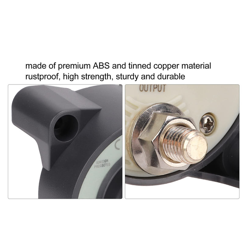 500A Battery Disconnect Switch, HD-Series Heavy Duty ON/OFF Power Disconnect Switch, 32V DC 4 Position OFF-1-1+2-2 Ignition Protected Boat Battery Switch for Marine Car RV Truck