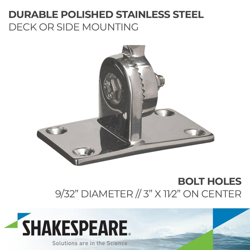 Shakespeare Ratchet Mount Shakespeare 4187-BX Ratchet Mount, Stainless Steel w/Handle,