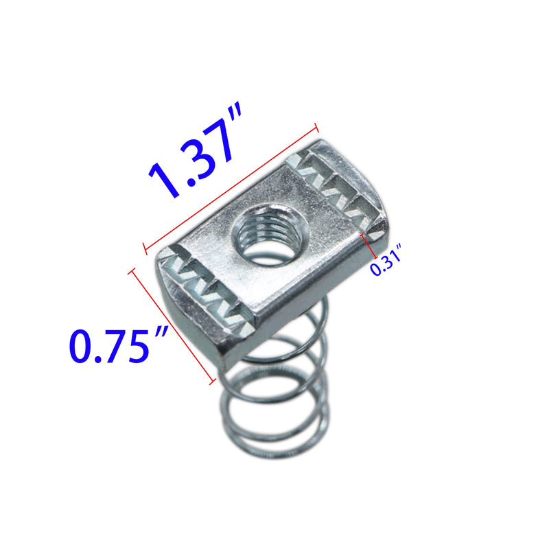 3/8-16 Strut Channel Nuts, 10 Pack Thickened Standard Spring Nuts with Zinc Plated Use On Channel Struts 3/8-16 - NewNest Australia
