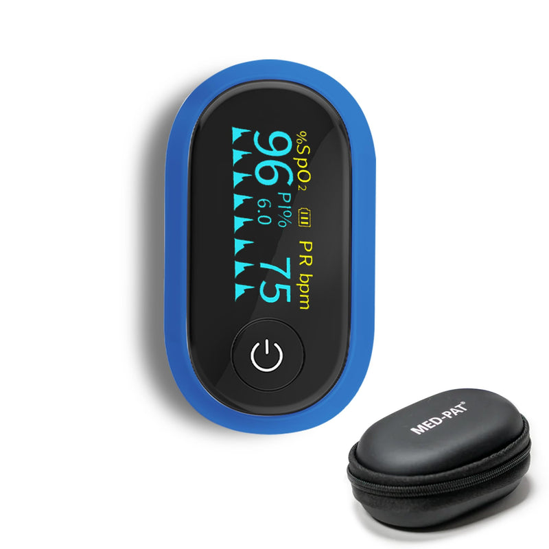 Med-Pat PX-1 Pulse Oximeter - Fingertip SpO2 Monitor - Accurate Oxygen & Pulse Readings - Portable for Home, Travel, Sports