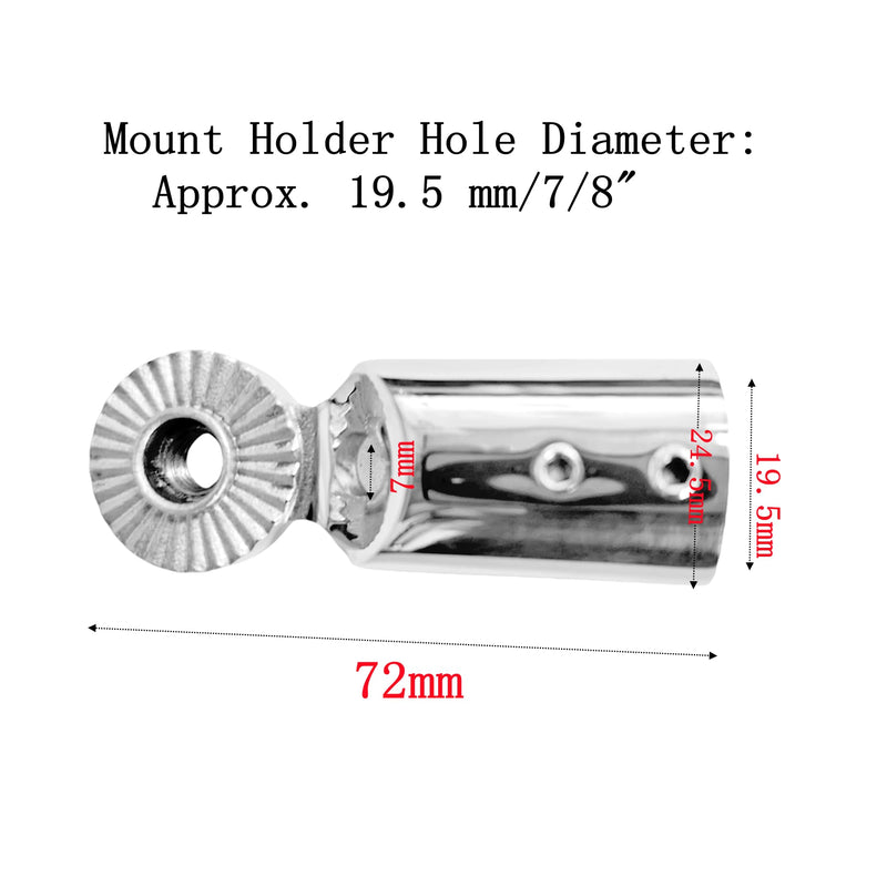 Marine Grade 316 Stainless Steel 180 Degree Adjustable Swivel VHF Antenna Mount with Ratchet Base and Screws (Round Base) Round Base