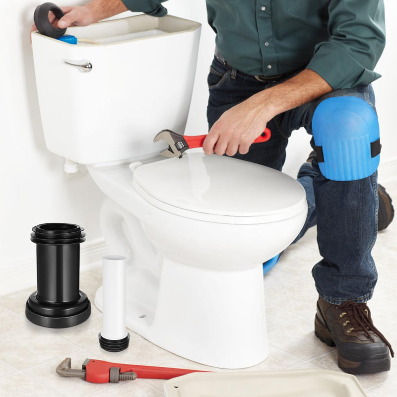 Wall Hung Toilet Connector Parts 2pcs Wall Hung Toilet Drain Pipe Plastic Toilet Connecting Pipe Rear Discharge for Bathroom