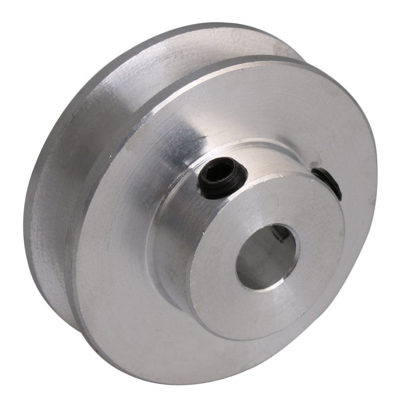 CNBTR 3.1x1.5x0.6cm Silver Aluminum Alloy 0.6cm Fixed Hole Pulley for Motor Shaft 0.3-0.5mm PU Round Type Belt 31*6mm