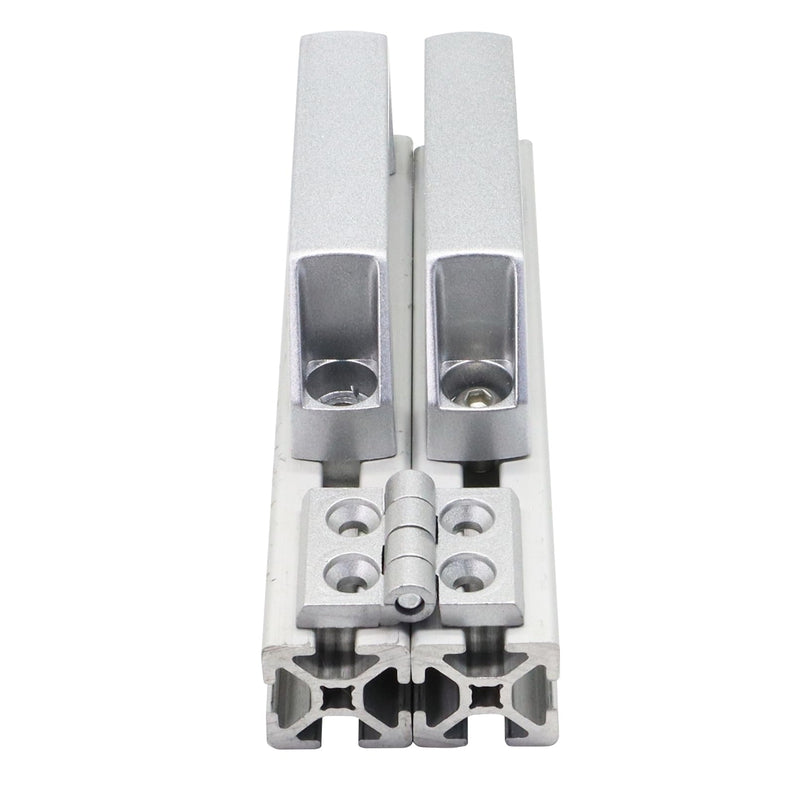 4 Sets 1010 Hinges and 10 Series Extrusion 1.0 Inch Door Handles 1010 Aluminum Profiles Pivot Hinges with Nut for 10/10 1" x 1" Extruded Aluminum Profile