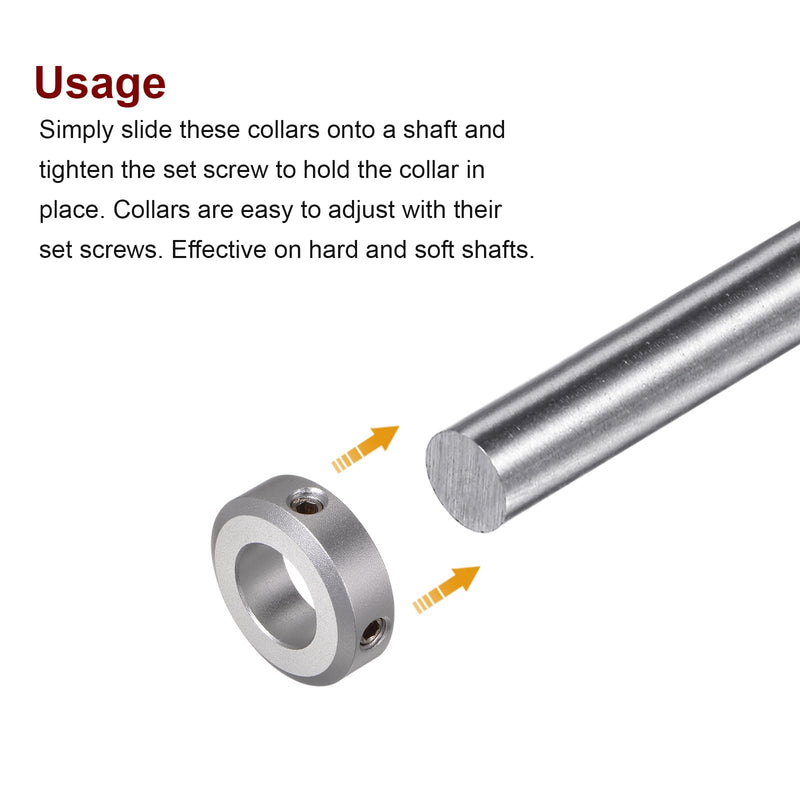 HARFINGTON 4pcs Shaft Collar 17mm Bore Aluminum Alloy Set Screw Shaft Collars, 32mm OD, 10mm Width, for Wheel Barrow Axle, Gearbox Assemblies, CNC Machine Tools, Industry, Anodization