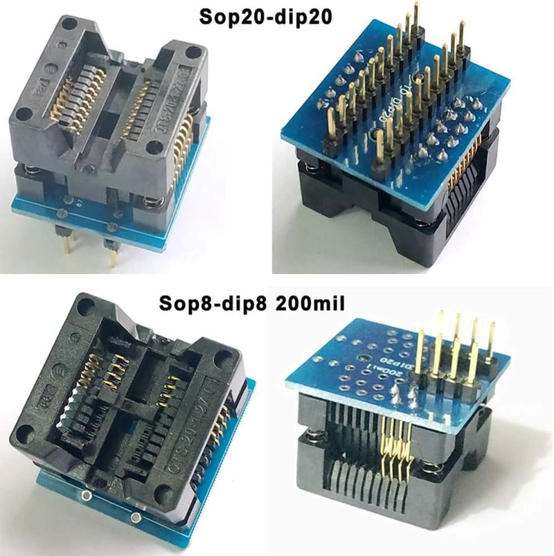 16pcs Universal Adapter Scoket Compatible with Xgecu T48 T56 RT809H RT809F EZP MCU Test Socket Programming Adapter ic chip avr Programmer