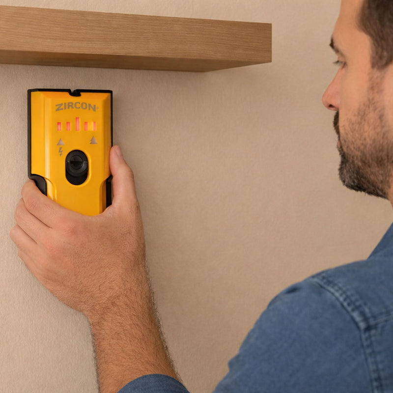 Zircon StudSensor Center Stud Finder with Center and Edge Detection, DeepScan 1½ in., Live Wire Alert, SpotLite Pointer, ACT Error Correction, Built-In Wall Marker