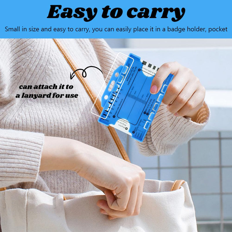 2PCS ECG 7 Step Ruler, EKG Interpretation Caliper, Transparent Plastic Measuring Tool blue