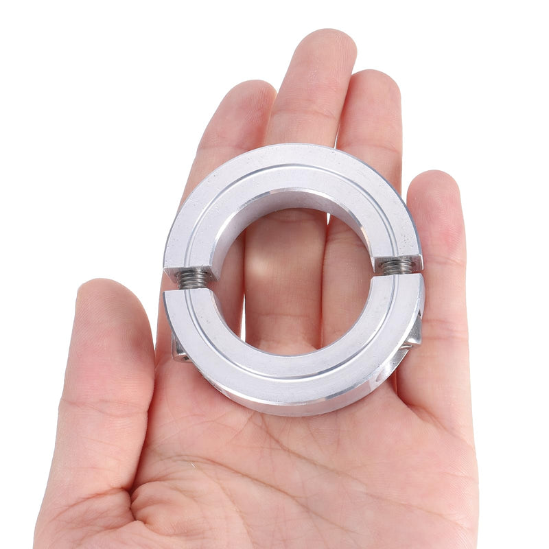 uxcell 2Pcs Double Split Clamp-On Shaft Collar for 1-1/4" Shaft, Two-Piece Clamping Collar 2-1/16" OD, 1/2" Thickness, Aluminum Alloy Set Screw Split Collar Clamp