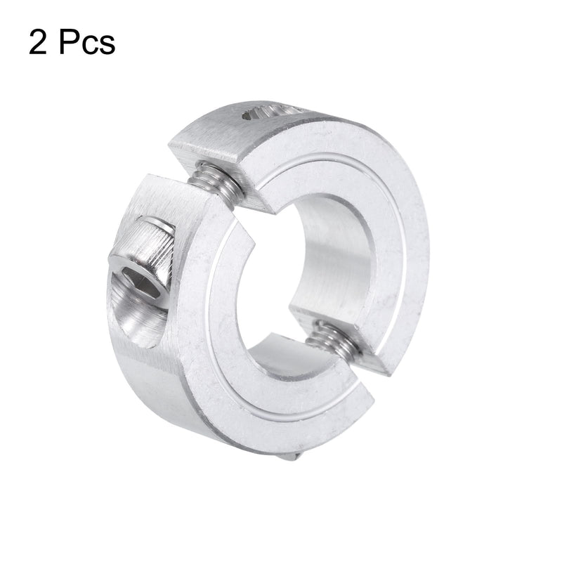 uxcell 2pcs Double Split Clamp-On Shaft Collar for 3/4" Shaft, Two-Piece Clamping Collar, 1-1/2" OD, 1/2" Thickness, Aluminum Alloy Set Screw Split Collar Clamp