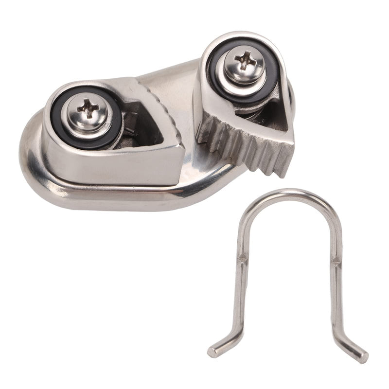 Boat Cam Cleat, Sailboat Fast Entry Cam Cleat with Wire Leading Ring Fits 10mm Rope Stainless Steel 316 Marine Grade Mirror Polished Corrosion Resistant for Kayak Canoe Dock Rigging