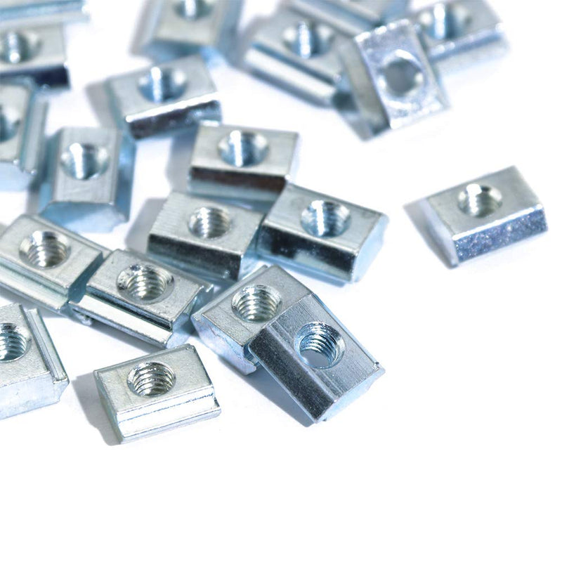 50pcs M5 Slide in T Nut Tee Sliding Nut Nut for Aluminum Extrusion with Profile 2020 Sereis Slot 6mm 20-M5 50pcs