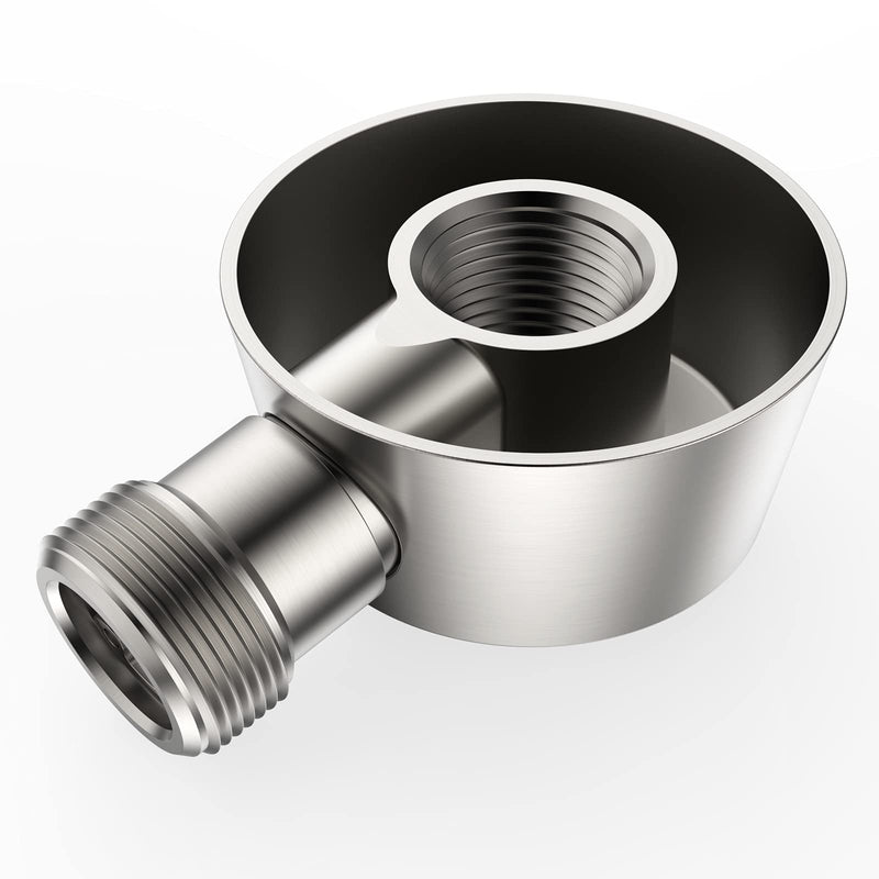 Wall Mounted Supply Elbow, Solid Brass Round Wall Supply Elbow with Check Valve (Brushed Nickel)