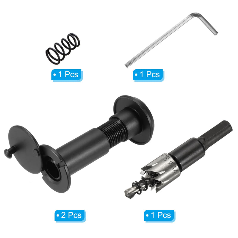 PATIKIL 9/16" Door Viewer Peephole, 2 Pcs Copper Privacy Door Viewer with Privacy Cover, 180-Degree Fits 1-3/4" to 2-15/16" Door with 14mm/0.55" Drill Bit for Security, Black
