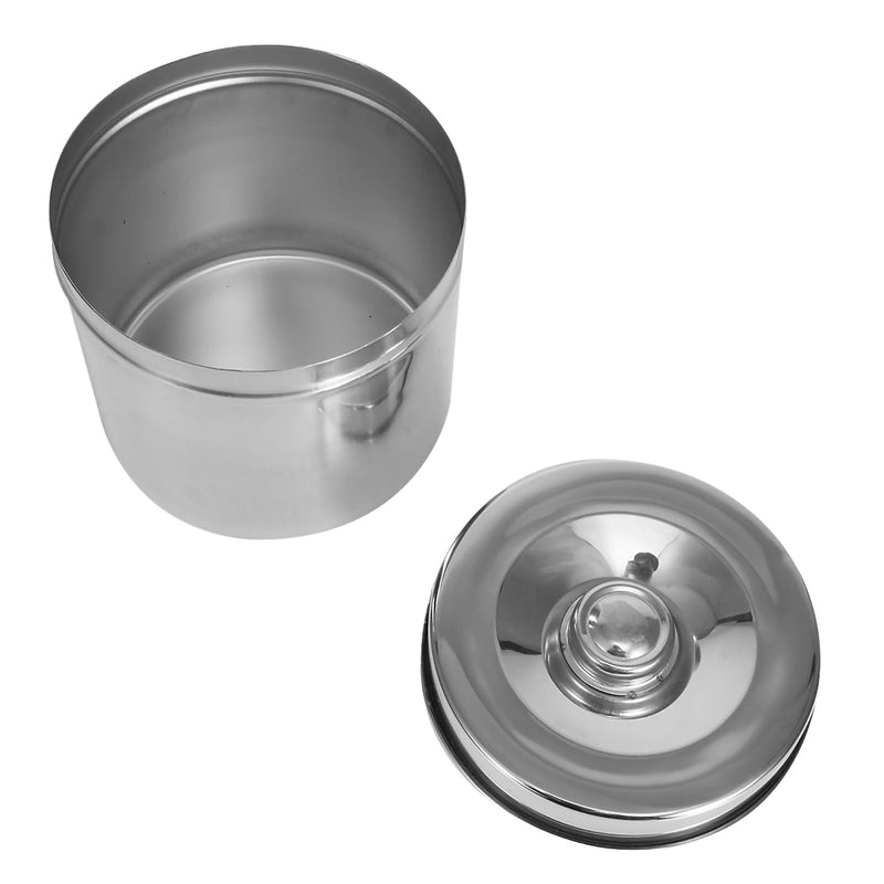Stainless Steel Gauze Jar, Stainless Steel Ointment Jar Dressing Cotton Box Iodophor Gauze Container with Lid Convenient Storage for Medical Supplies First (12cm Gauze Cylinder)